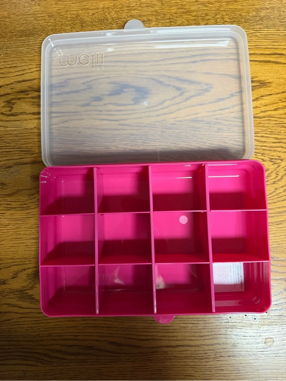 Pink 12Compartment snackle box. Great for school lunches